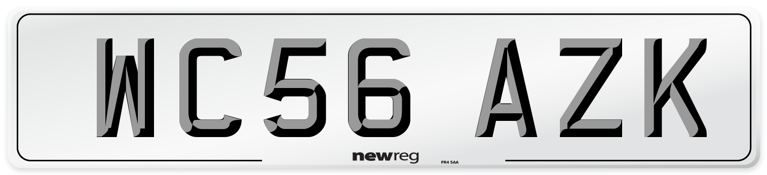 WC56 AZK Number Plate from New Reg
